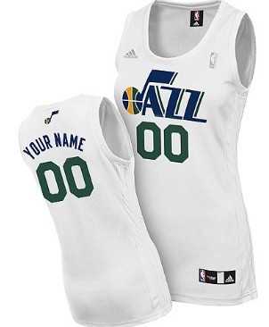 Women%27s Customized Utah Jazz White Basketball Jersey
